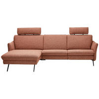 ECKSOFA in Flachgewebe Altrosa  - Anthrazit/Altrosa, Design, Textil/Metall (171/281cm) - Himolla