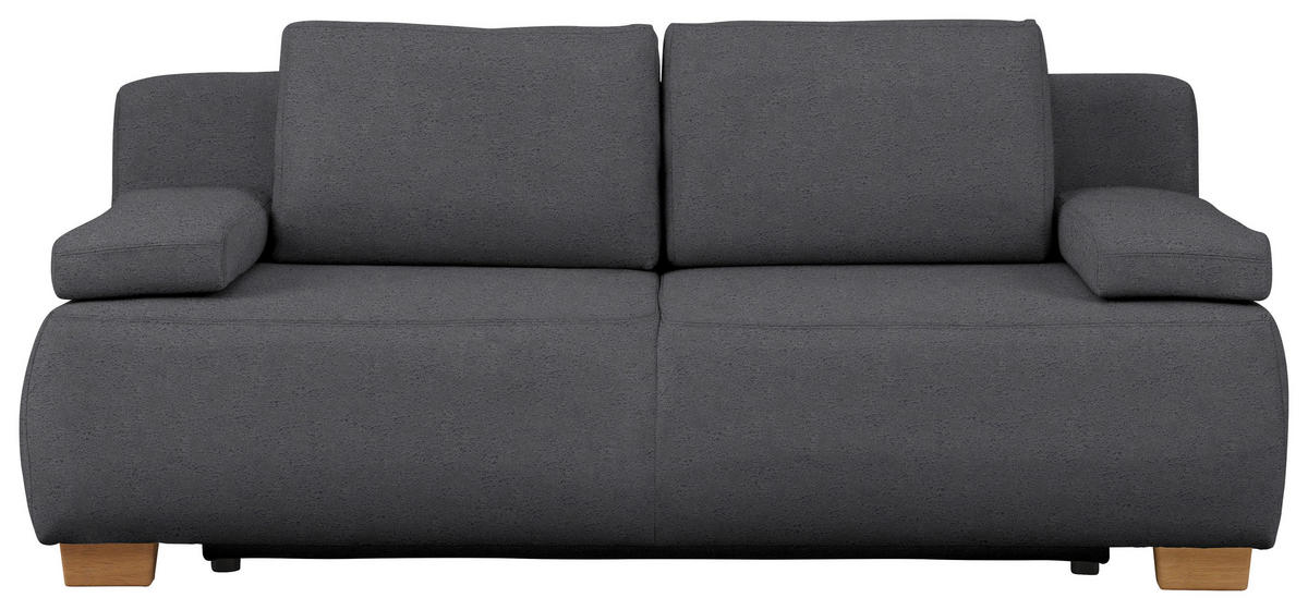 BOXSPRINGSOFA in Flachgewebe Grau  - Naturfarben/Grau, MODERN, Holz/Textil (205/93/108cm) - Venda