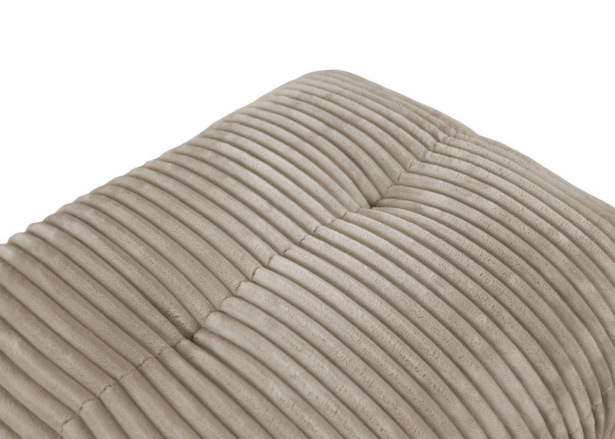 HOCKER BE FLUFFY Cord Beige  - Beige/Schwarz, MODERN, Kunststoff/Textil (92/46/74cm) - Trendmanufaktur