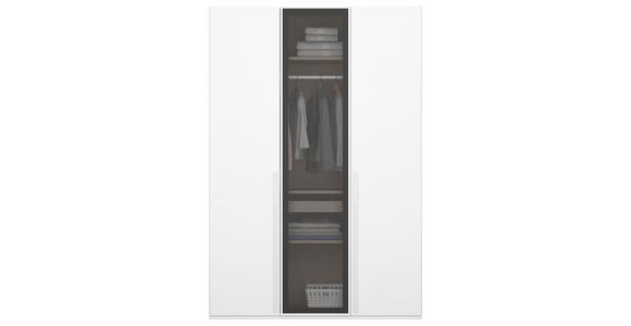 DREHTÜRENSCHRANK 151/235/60 cm 3-türig Grau, Weiß - Weiß/Grau, Trend, Glas/Holzwerkstoff (151/235/60cm) - Novel
