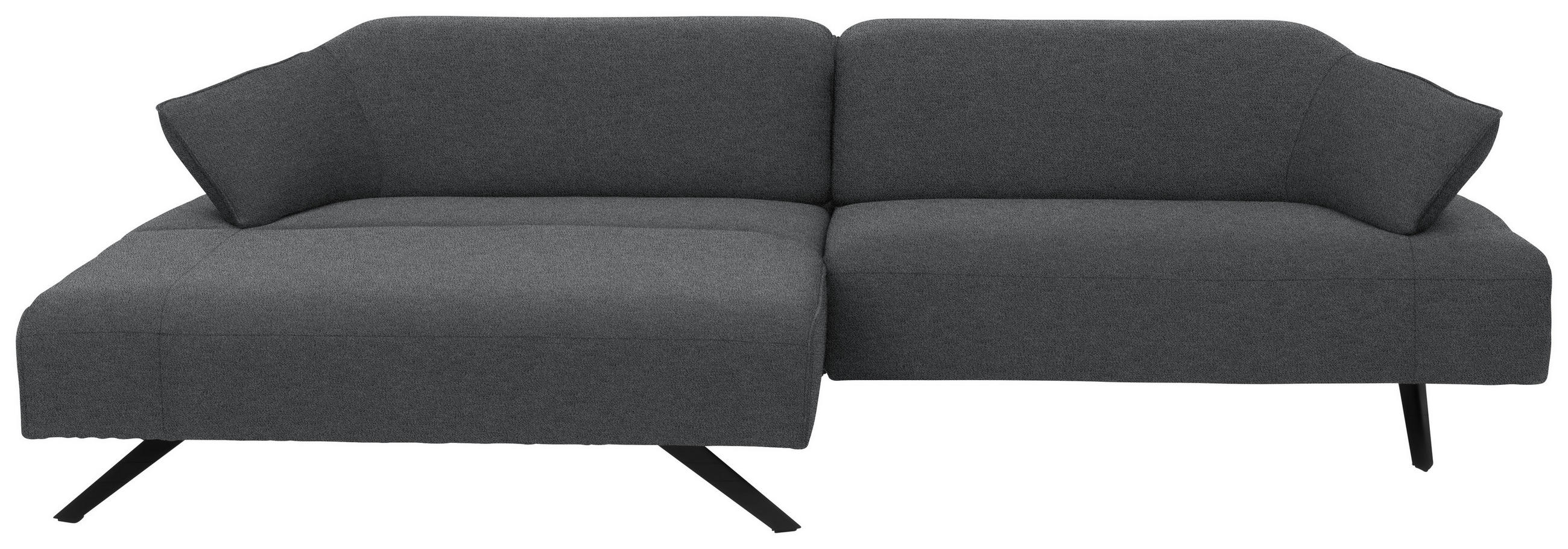ECKSOFA in Struktur Hellgrau  - Anthrazit/Hellgrau, Design, Textil/Metall (165/276cm) - Himolla