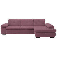 ECKSOFA in Flachgewebe Bordeaux  297/174 cm  - Bordeaux/Schwarz, Design, Textil/Metall (297/174cm) - Beldomo Style