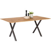 ESSTISCH in Holz, Metall 180/100/75 cm  - Eichefarben/Anthrazit, Design, Holz/Metall (180/100/75cm) - Bert Plantagie