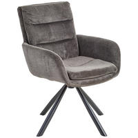 ARMLEHNSTUHL  in Eisen Webstoff  - Schwarz/Grau, MODERN, Holz/Textil (67/92/60cm) - Livetastic