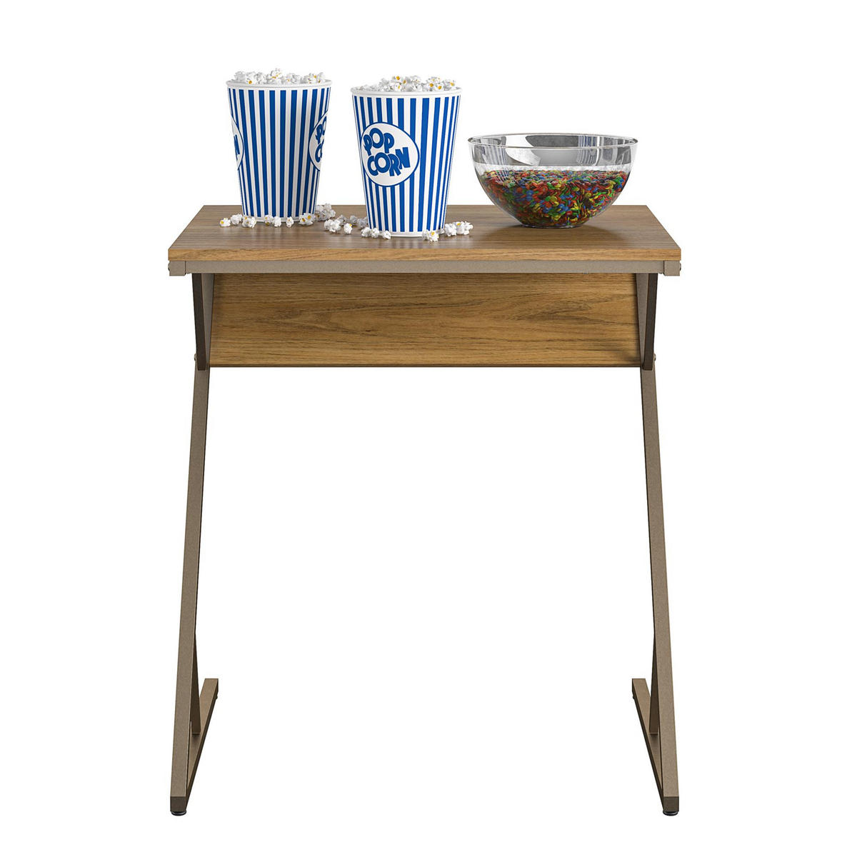 SCHREIBTISCH 64/72/49 cm  in Messingfarben, Walnussfarben  - Messingfarben/Walnussfarben, Design, Holzwerkstoff (64/72/49cm) - MID.YOU