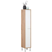 HOCHSCHRANK 25/152/30 cm  - Chromfarben/Eichefarben, KONVENTIONELL, Holzwerkstoff/Metall (25/152/30cm) - Stylife