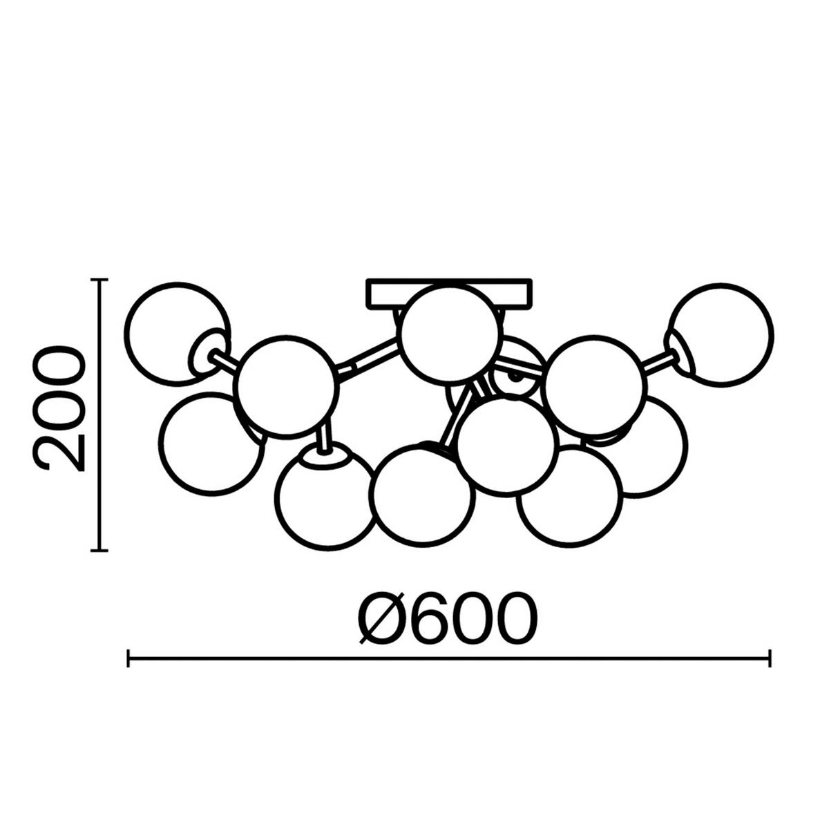 DECKENLEUCHTE 60/20/60 cm   - Schwarz, Trend, Glas/Metall (60/20/60cm) - MAYTONI