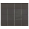 SCHWEBETÜRENSCHRANK  in Graphitfarben, Schwarz  - Chromfarben/Graphitfarben, KONVENTIONELL, Glas/Holzwerkstoff (271/223/68cm) - Novel