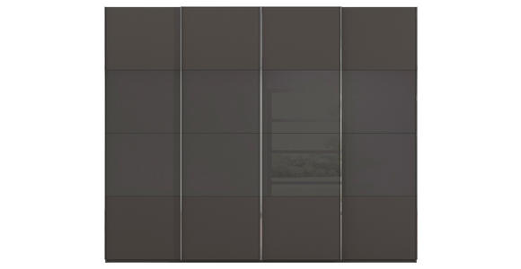 SCHWEBETÜRENSCHRANK  in Graphitfarben, Schwarz  - Chromfarben/Graphitfarben, KONVENTIONELL, Glas/Holzwerkstoff (271/223/68cm) - Novel