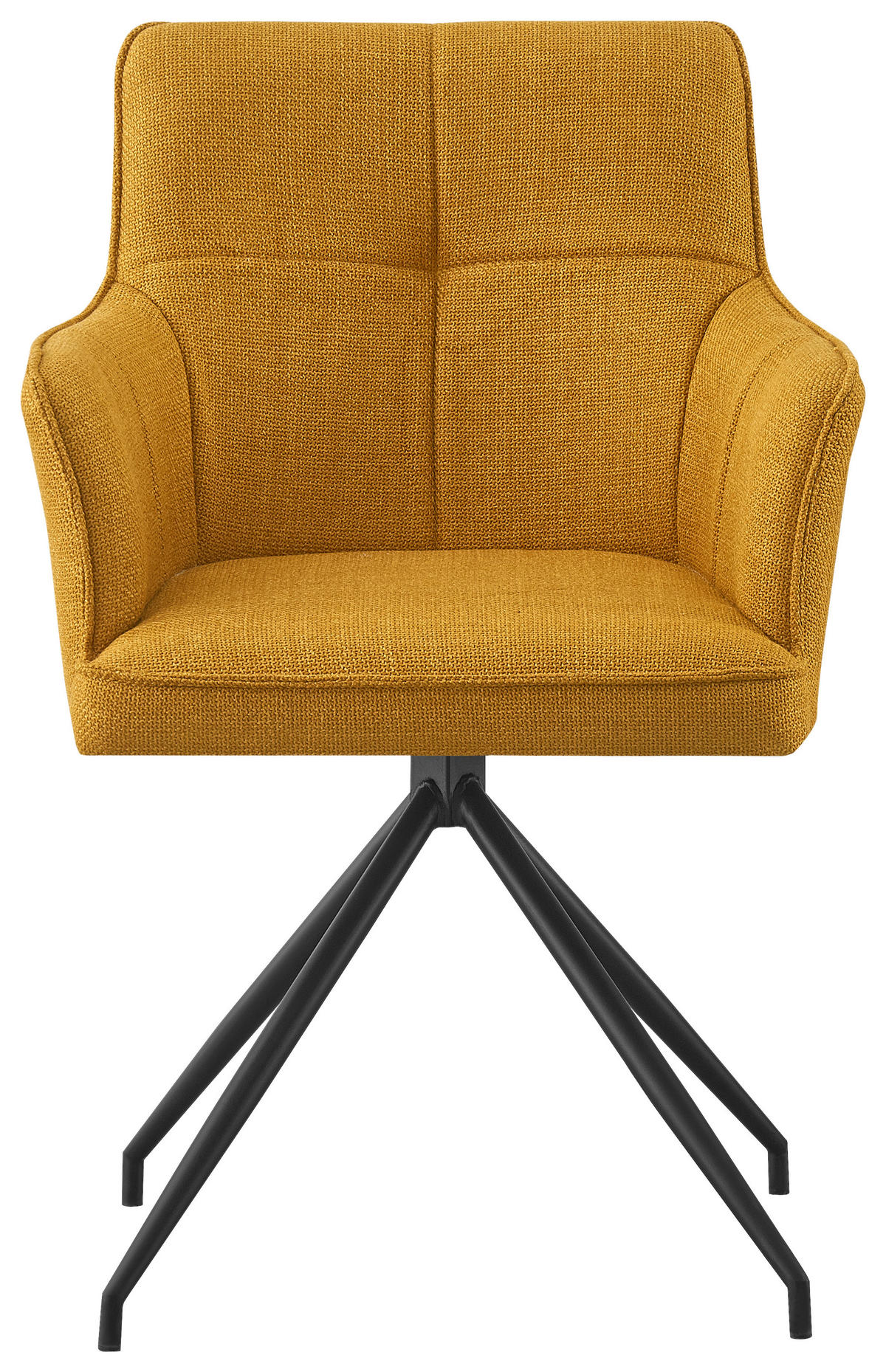 ŽIDLE S PODRUČKAMI, železo, tkaná látka, černá, curry žlutá - černá/curry žlutá, Design, kov/textil (58/84/62,5cm) - Novel