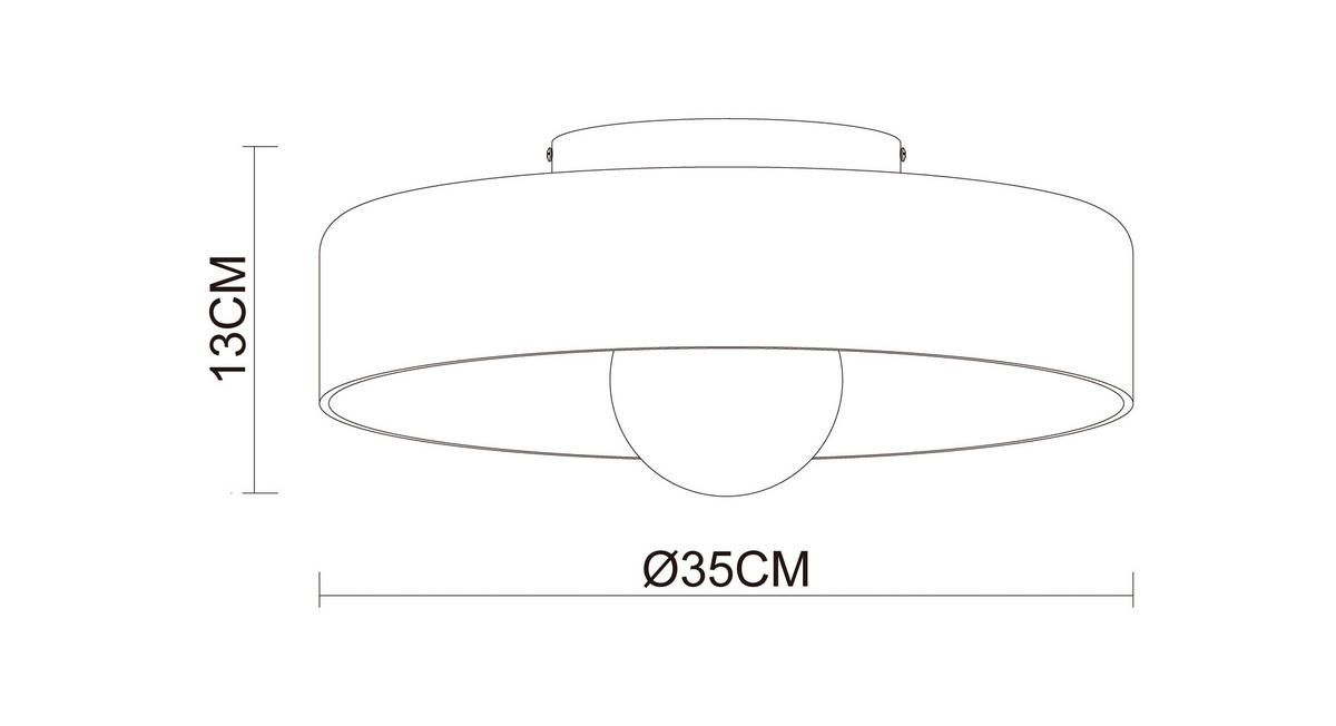 DECKENLEUCHTE 35/18 cm   - Orange, Design, Glas/Metall (35/18cm) - Collet's Monde