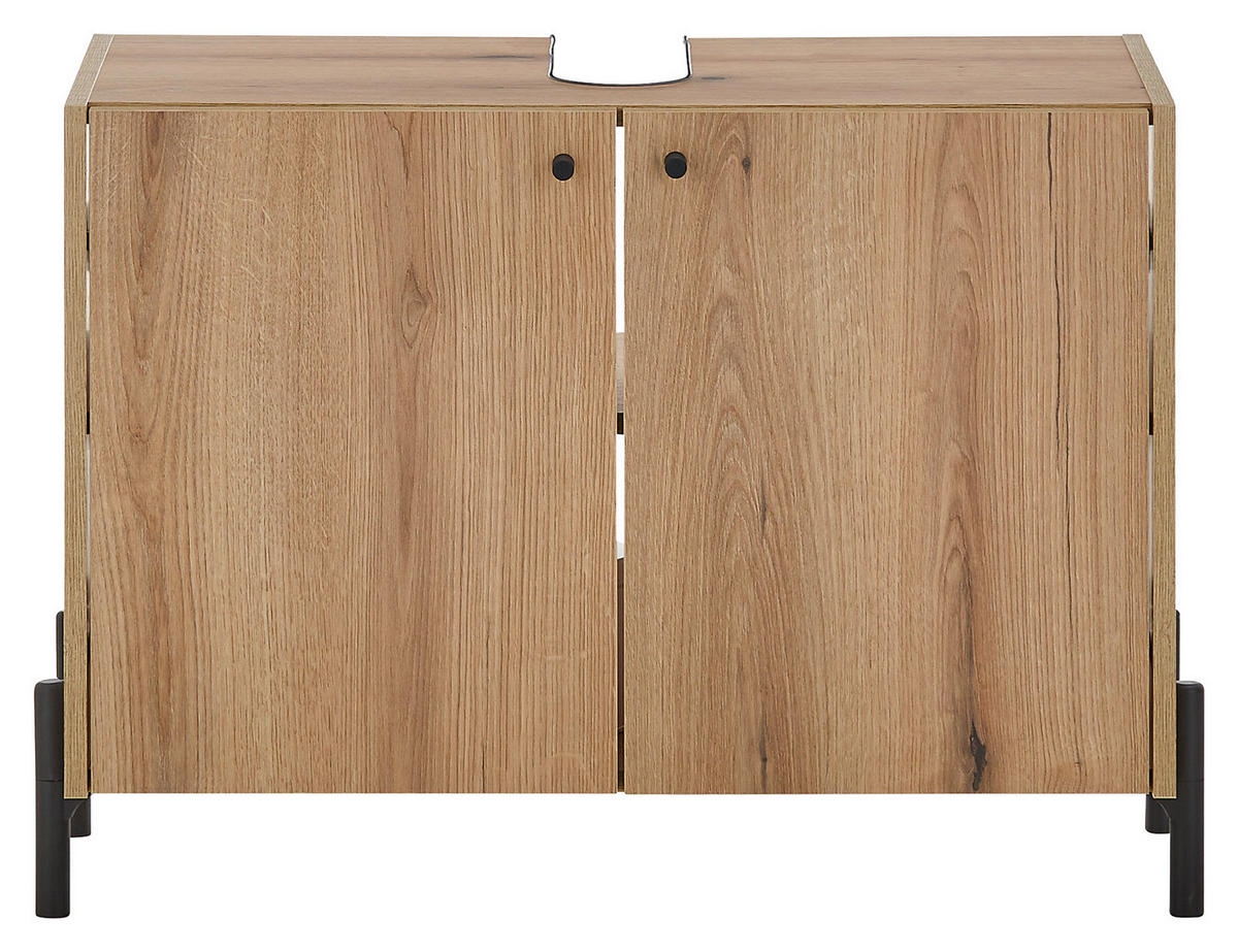 WASCHBECKENUNTERSCHRANK 80/60/36 cm  - Eichefarben/Schwarz, Modern, Holzwerkstoff/Kunststoff (80/60/36cm) - MID.YOU
