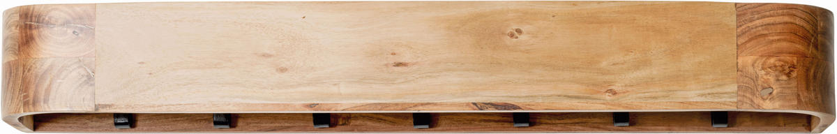 WANDGARDEROBE  in Akazie massiv Schwarz, Akaziefarben  - Schwarz/Akaziefarben, KONVENTIONELL, Holz/Metall (100/20/13cm)