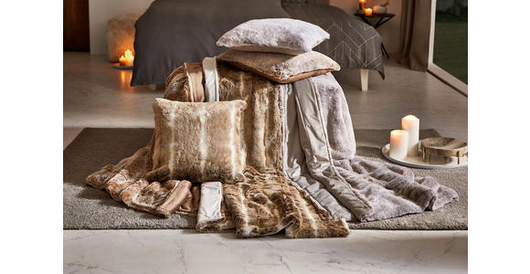 FELLDECKE SILBERFUCHS 150/200 cm - Silberfarben, KONVENTIONELL, Textil/Fell (150/200cm) - Novel