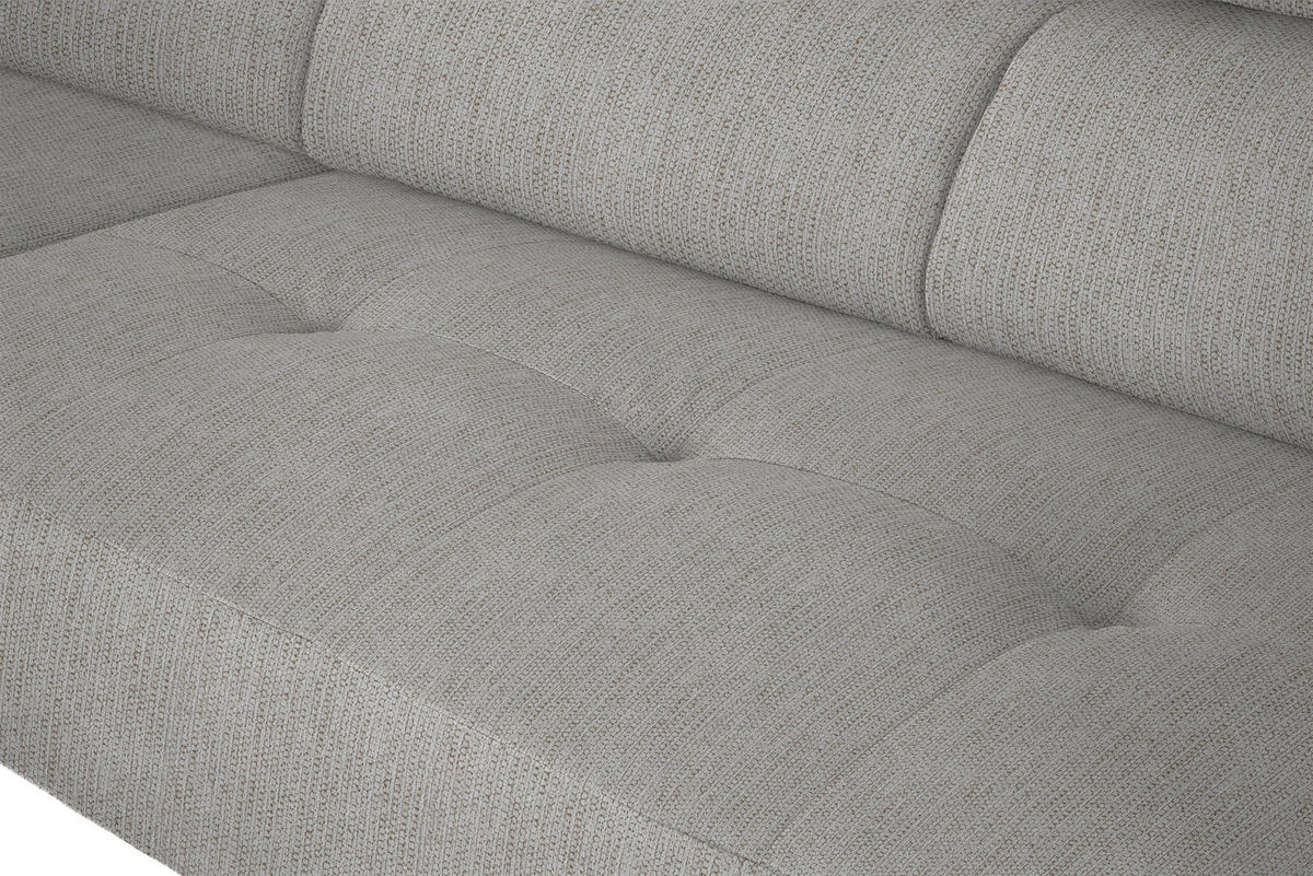 ECKSOFA in Webstoff Beige  - Beige/Schwarz, Design, Textil/Metall (205/280cm) - MID.YOU