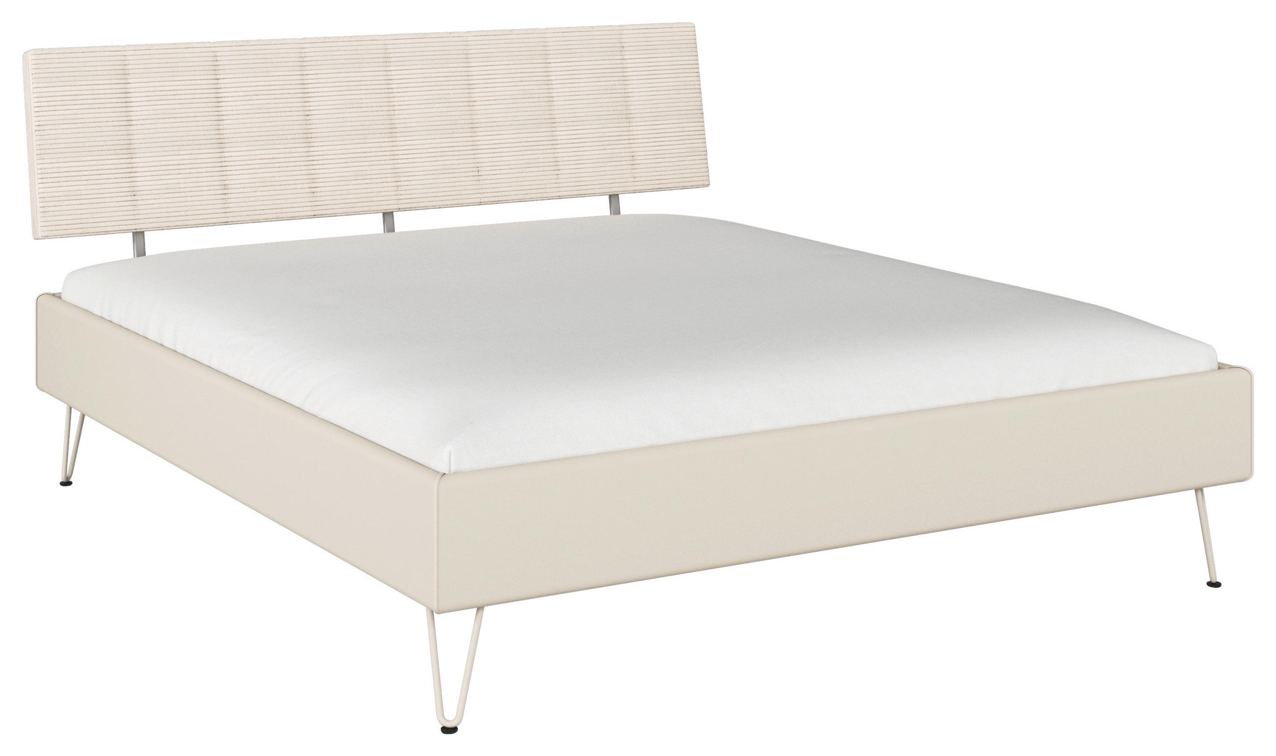 BETT 180/200 cm  Champagner   - Champagner, Design, Holzwerkstoff/Textil (180/200cm) - Carryhome