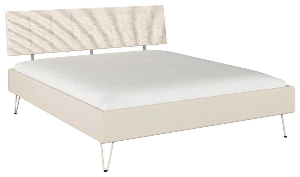 BETT 180/200 cm  Champagner   - Champagner, Design, Holzwerkstoff/Textil (180/200cm) - Carryhome