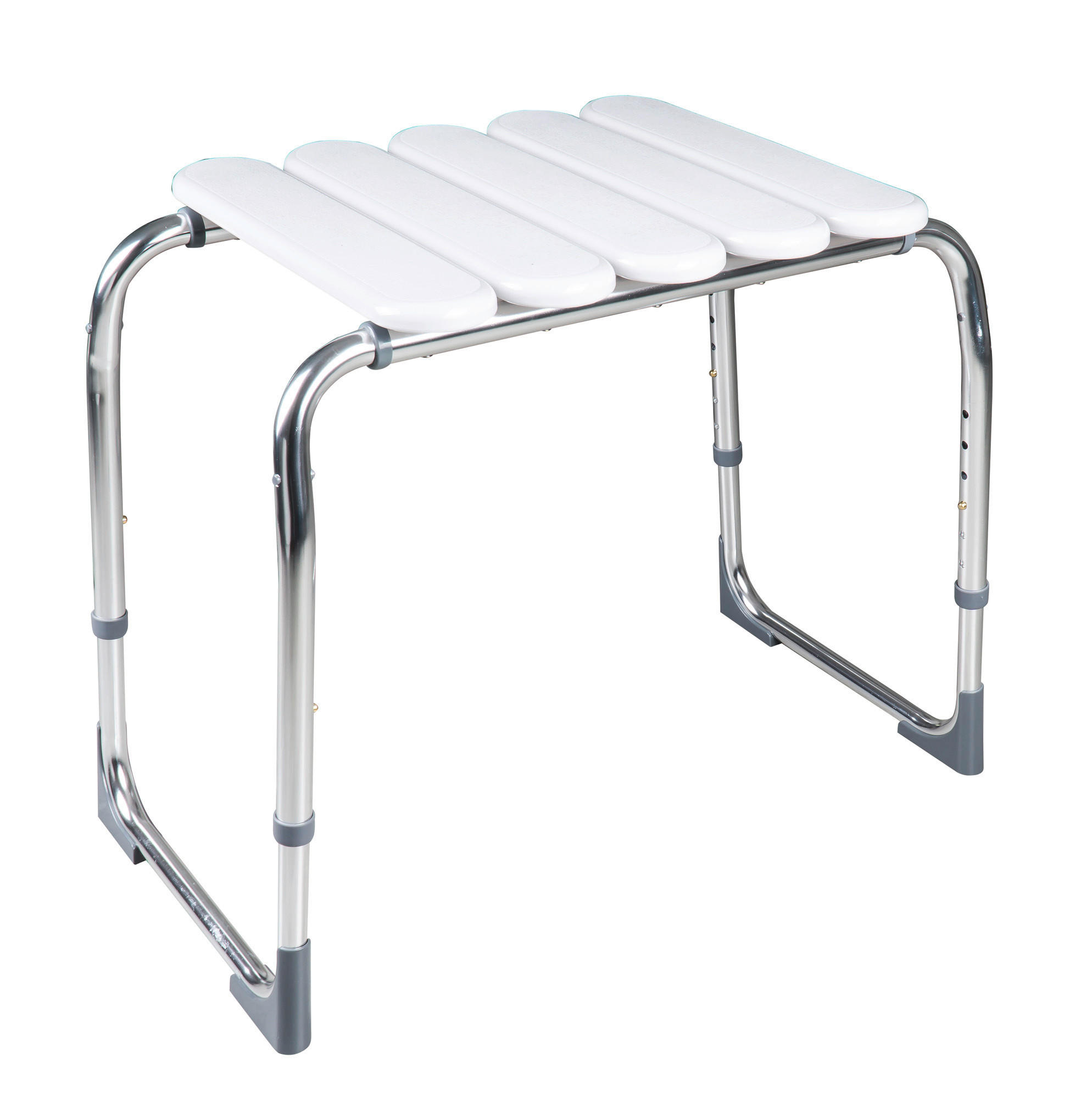 FÜRDŐSZÉK fém, műanyag  - fehér, Basics, műanyag/fém (59,5/41,5-54/33cm) - Sadena