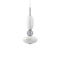HÄNGELEUCHTE 28/275,5 cm  - Schwarz/Weiß, Design, Glas/Metall (28/275,5cm)