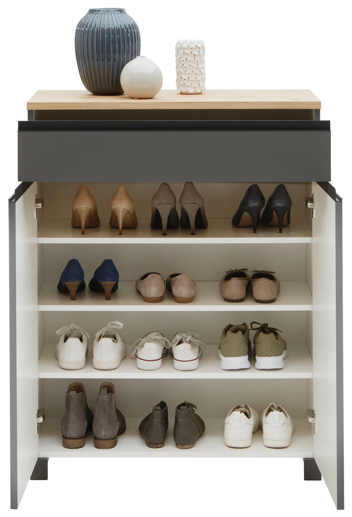 GARDEROBE 4-teilig  in 180/193/40 cm  - Eichefarben/Anthrazit, Design, Holz/Holzwerkstoff (180/193/40cm) - Dieter Knoll