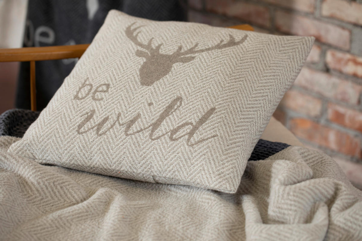 ZIERKISSEN  50/50 cm   - Naturfarben/Weiß, LIFESTYLE, Textil (50/50cm) - David Fussenegger