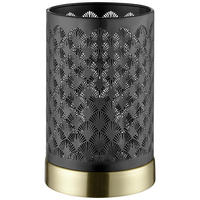TISCHLEUCHTE  12/ 19 cm   - Goldfarben/Schwarz, Basics, Metall ( 12/ 19cm) - Brilliant