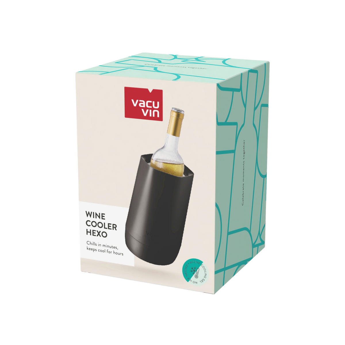 POSUDA ZA HLAĐENJE VINA   Hexo  - crna, Basics, plastika (13.6/13.6/21.3cm) - Vacu Vin