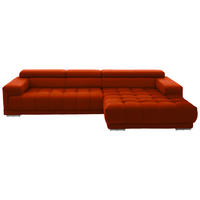 ECKSOFA  in Mikrofaser Orange  335/190 cm  - Silberfarben/Orange, Design, Textil/Metall (335/190cm) - Beldomo Speed