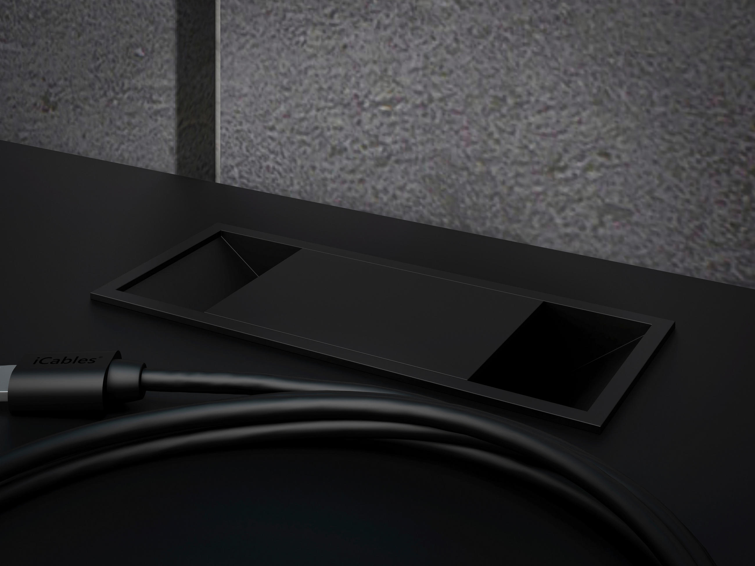 COMODĂ TV 120/45/42 cm  - negru, Modern, plastic/material pe bază de lemn (120/45/42cm) - Hom`in