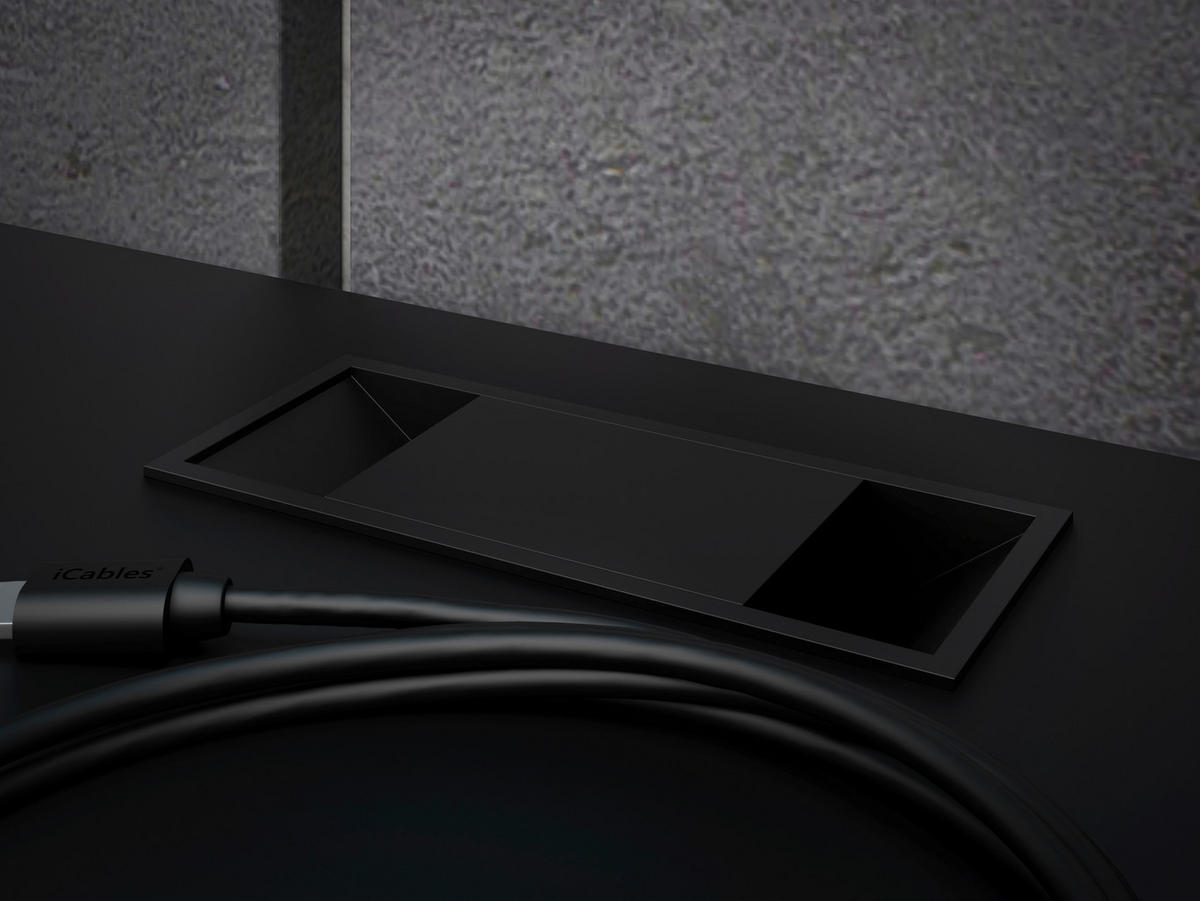 COMODĂ TV 120/45/42 cm  - negru, Modern, plastic/material pe bază de lemn (120/45/42cm) - Hom`in