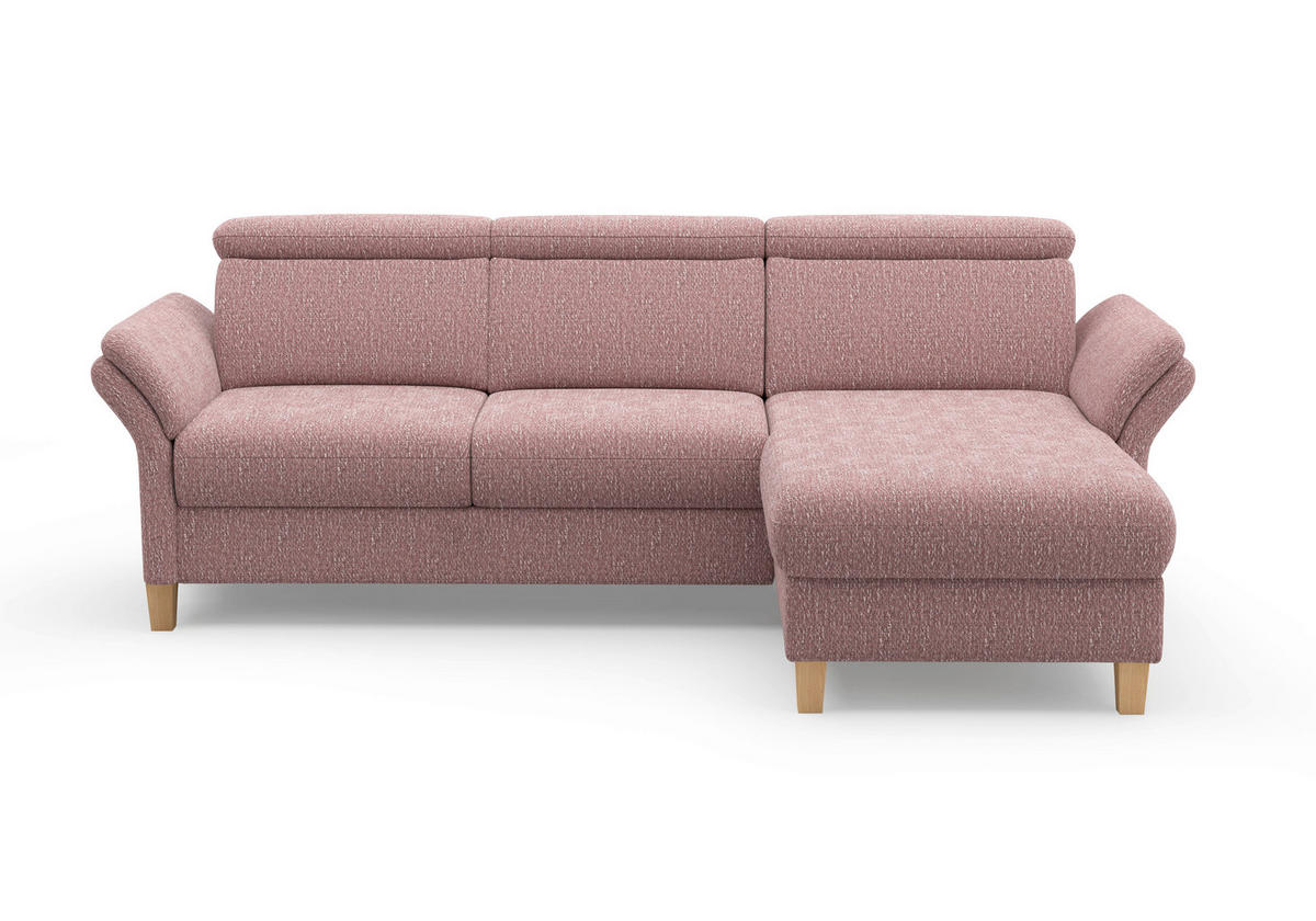 ECKSOFA GLENDALE E Aubergine Chenille  - Eichefarben/Aubergine, KONVENTIONELL, Holz/Textil (253/166cm) - Sit & More