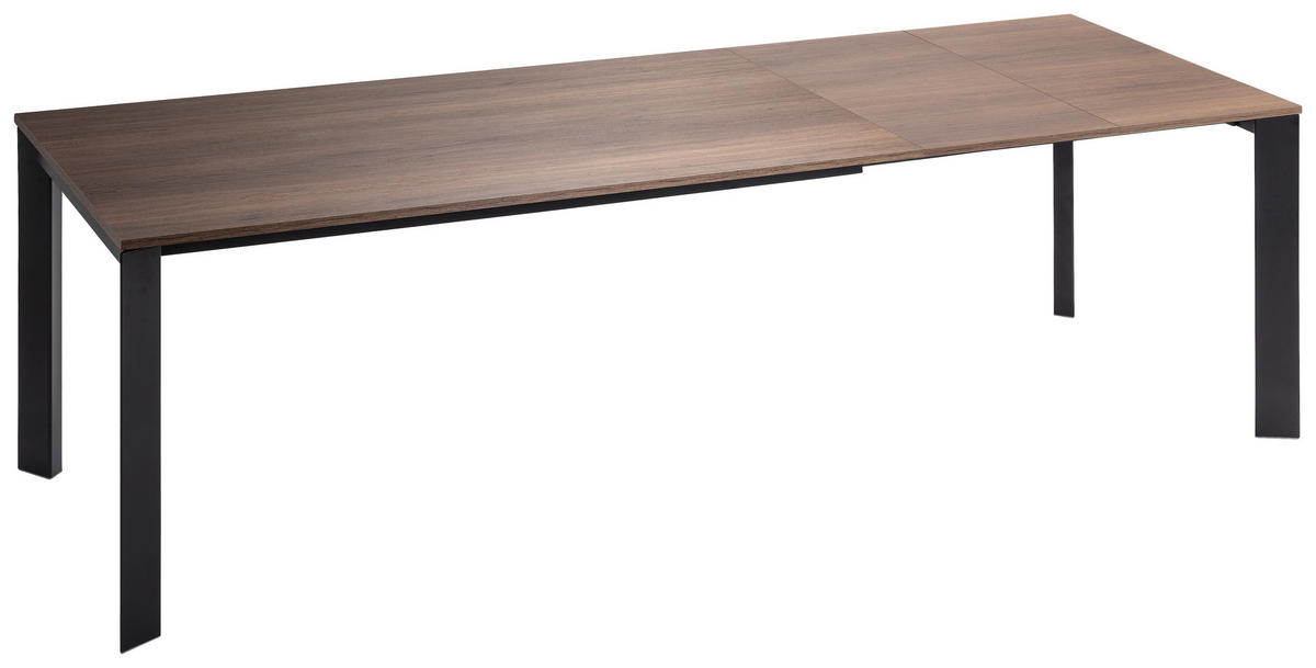 ESSTISCH Schwarz, Eichefarben rechteckig  ausziehbar, in verschiedenen Größen erhältlich, in verschiedenen Holzdekoren erhältlich  - Eichefarben/Schwarz, Design, Holzwerkstoff/Metall (160-250/90/75cm) - home24