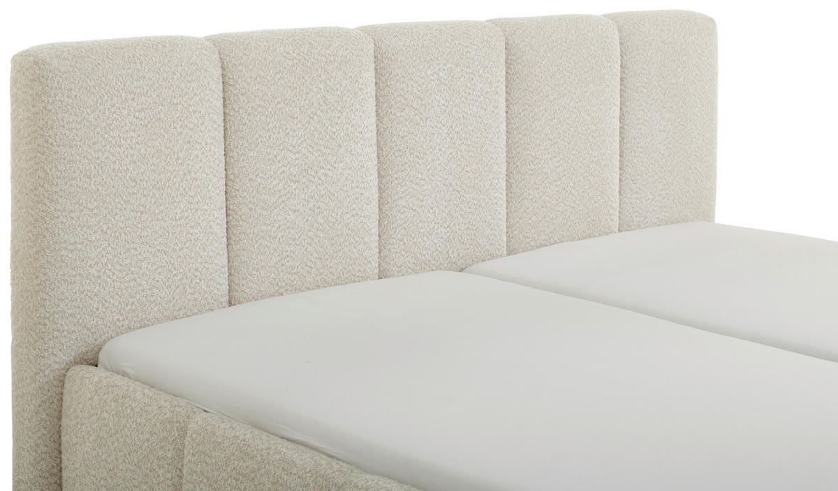 POLSTERBETT 180/200 cm  in Creme  - Creme/Schwarz, Design, Holz/Textil (180/200cm) - Xora