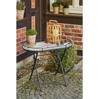 GARTENBEISTELLTISCH 68/41/60 cm  - Multicolor/Schwarz, MODERN, Keramik/Metall (68/41/60cm) - Siena Garden