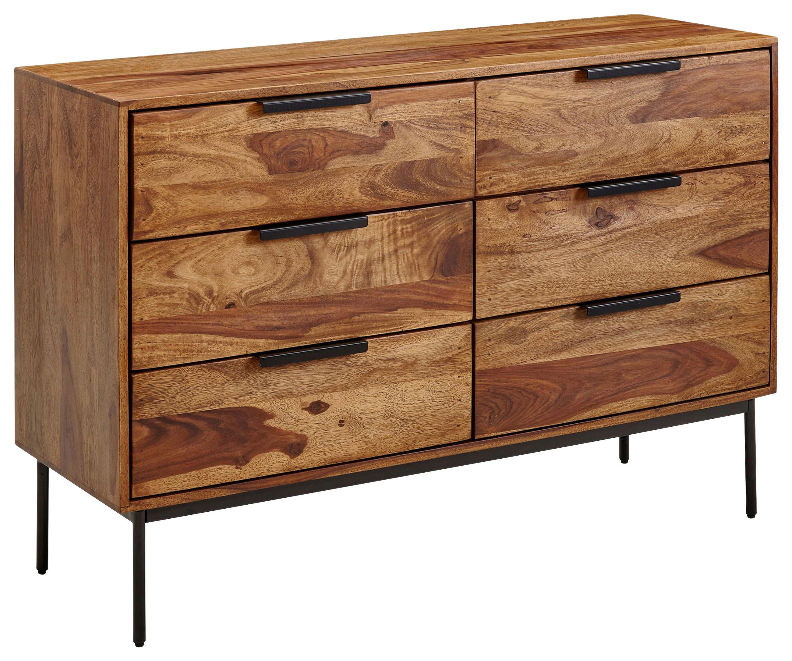 SIDEBOARD  in 117/80/42 cm  - Sheeshamfarben/Schwarz, Design, Holz/Metall (117/80/42cm) - MID.YOU