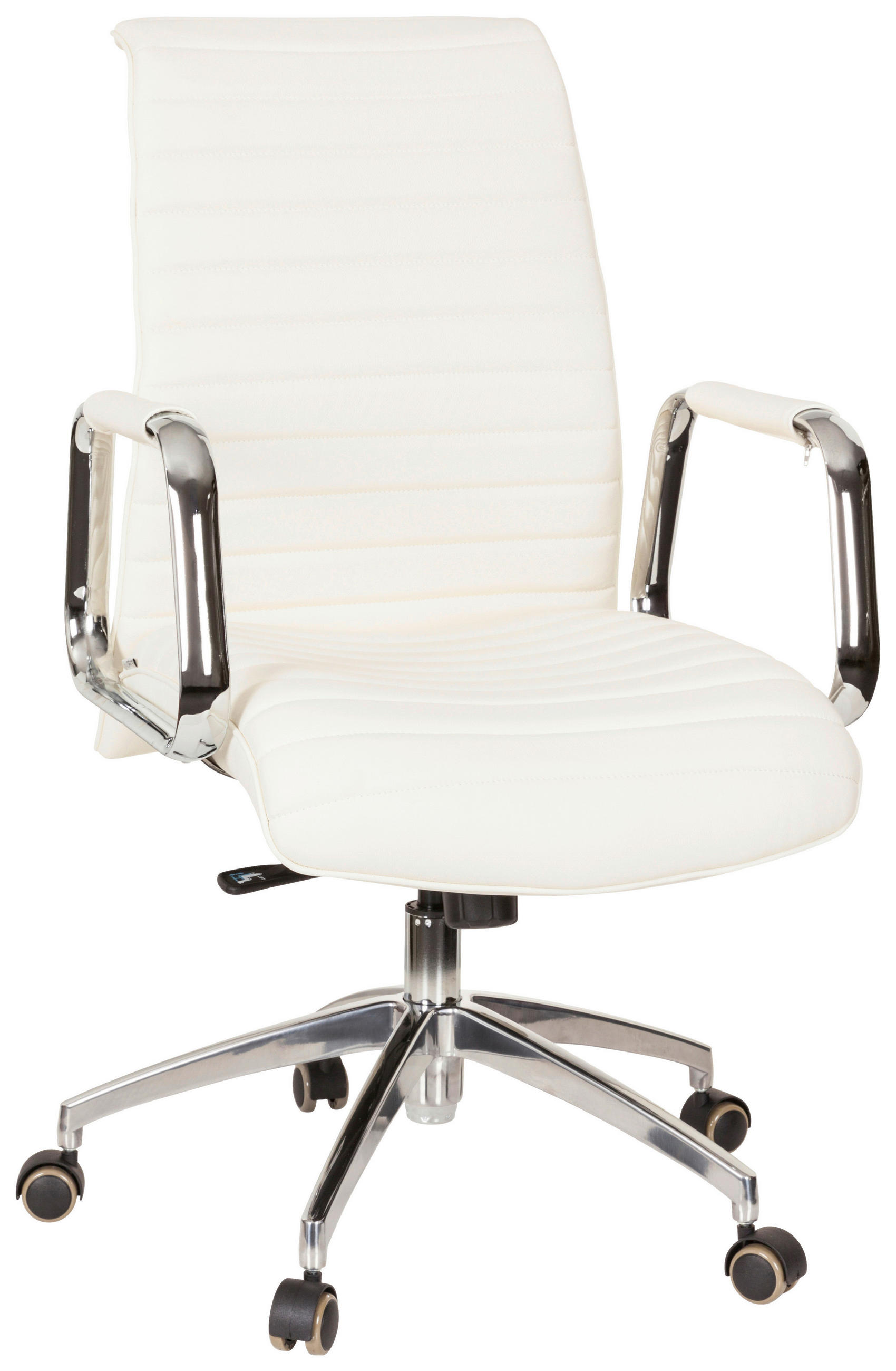 CHEFSESSEL Lederlook Creme, Silberfarben  - Silberfarben/Creme, MODERN, Leder/Kunststoff (59/114/50cm) - MID.YOU