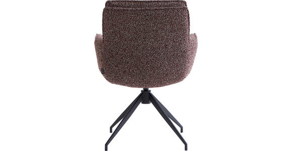 ARMLEHNSTUHL in Eisen Webstoff - Bordeaux/Schwarz, Design, Textil/Metall (66/89/69cm) - Novel