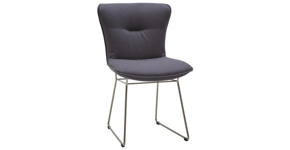 STUHL in Metall, Textil Anthrazit, Edelstahlfarben - Edelstahlfarben/Anthrazit, Design, Textil/Metall (45/86/59cm) - Valnatura