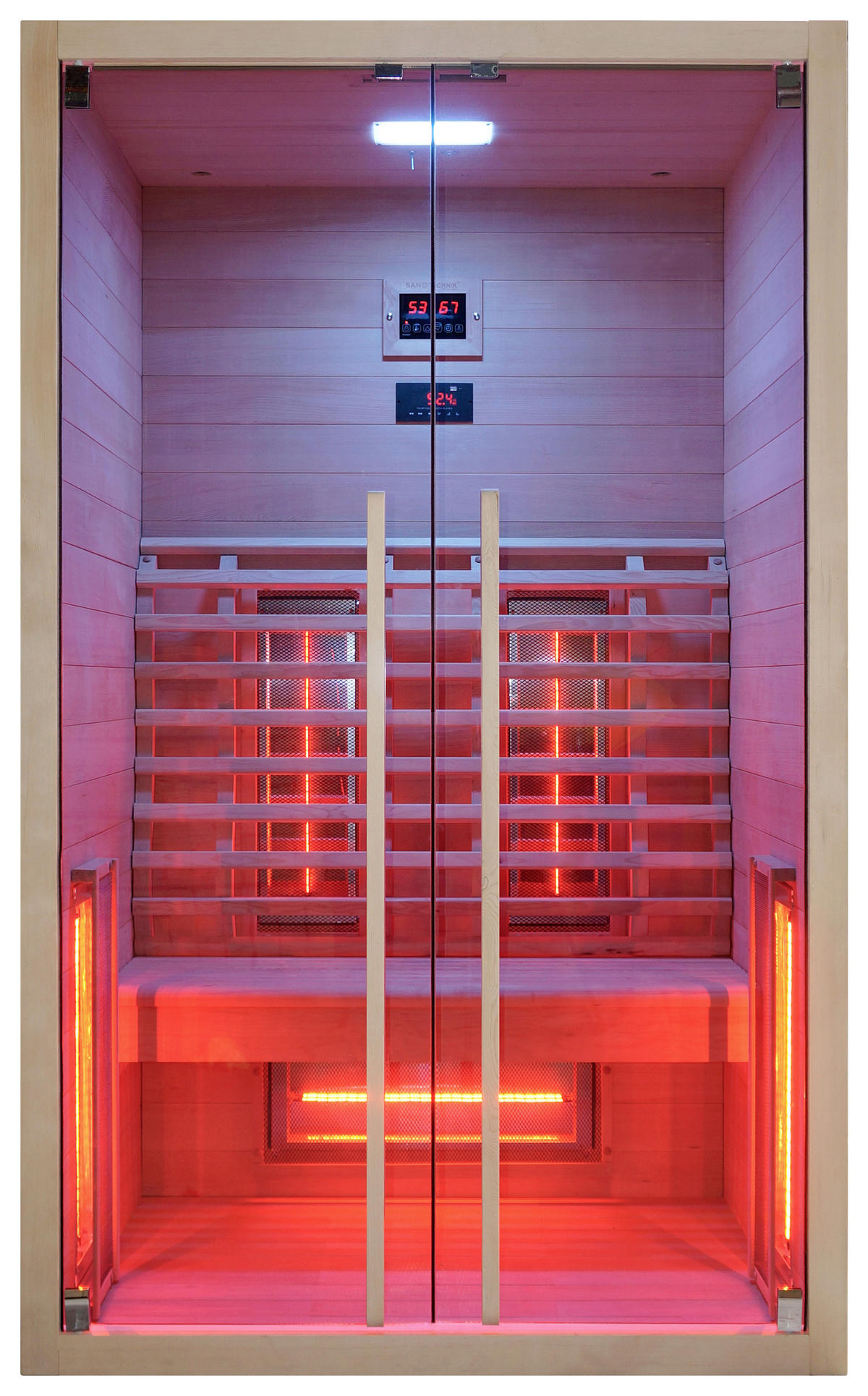 INFRAROTKABINE für 2 Personen Ruby 2  - Naturfarben, Basics, Holz (120/195/100cm) - Sanotechnik