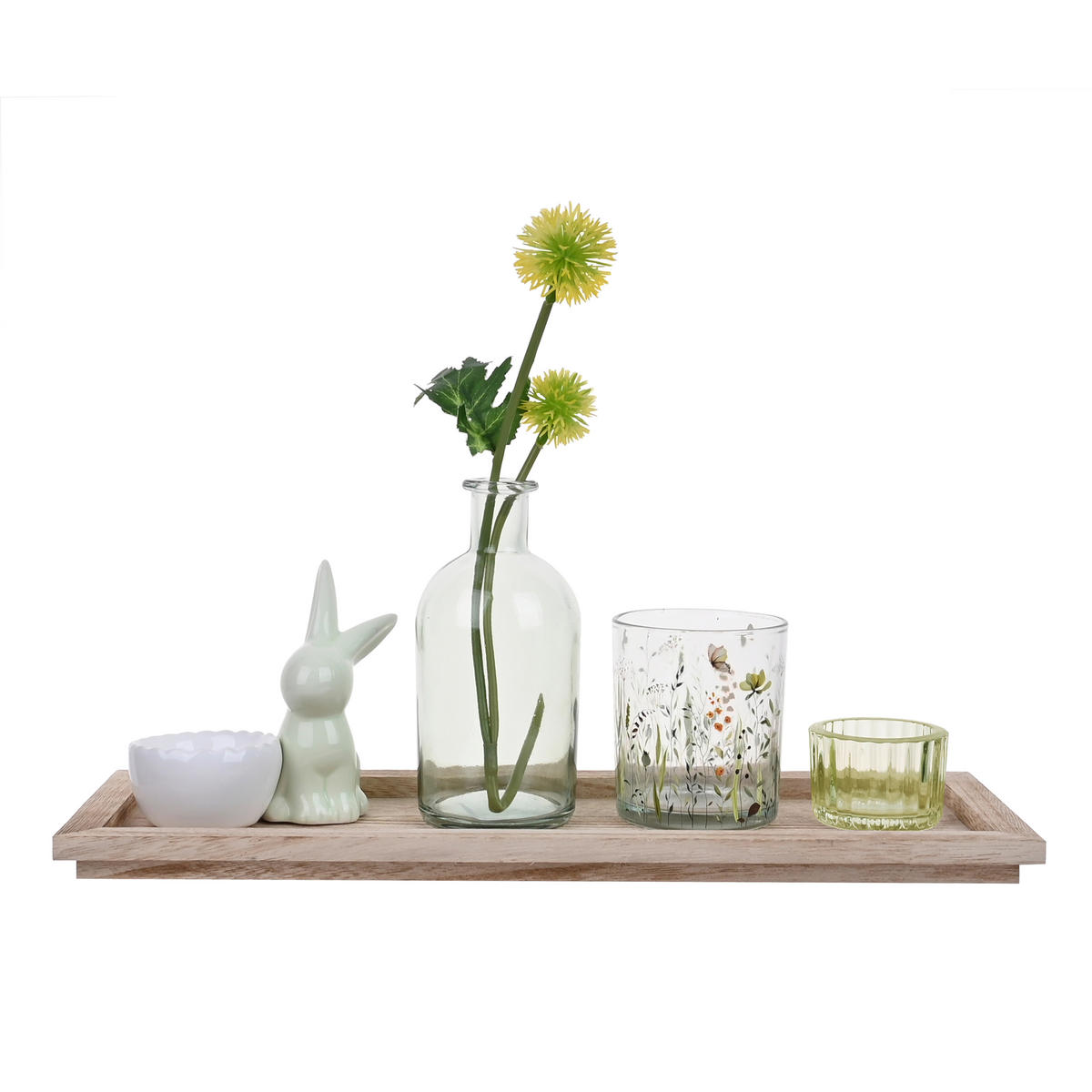 KERZENHALTER-SET - Multicolor, LIFESTYLE, Glas/Holz