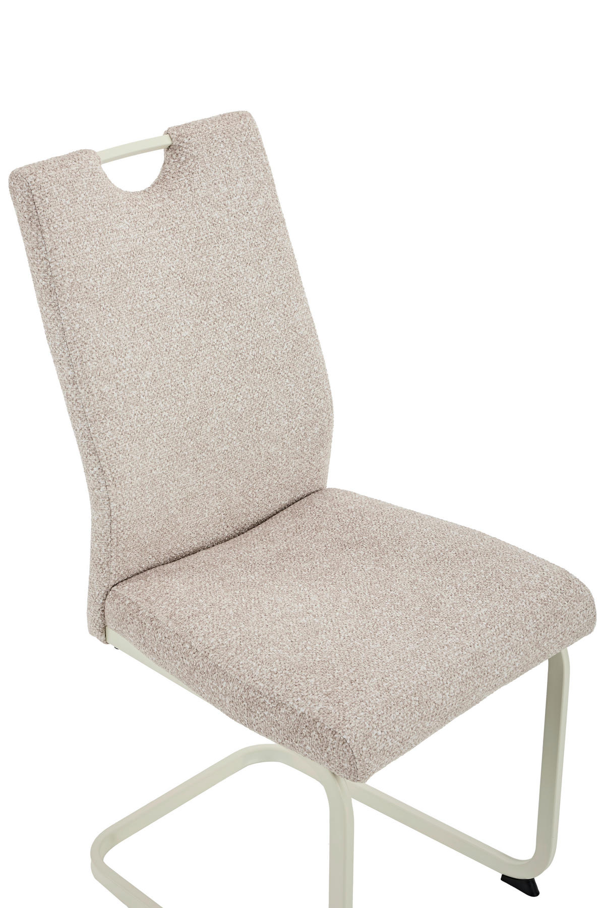 SCHWINGSTUHL-SET 4 Stück erweiterbar, mit Griff, ergonomische Rückenlehne Webstoff, Mikrofaser  - Beige/Creme, MODERN, Textil/Metall (45/98/59cm) - MID.YOU