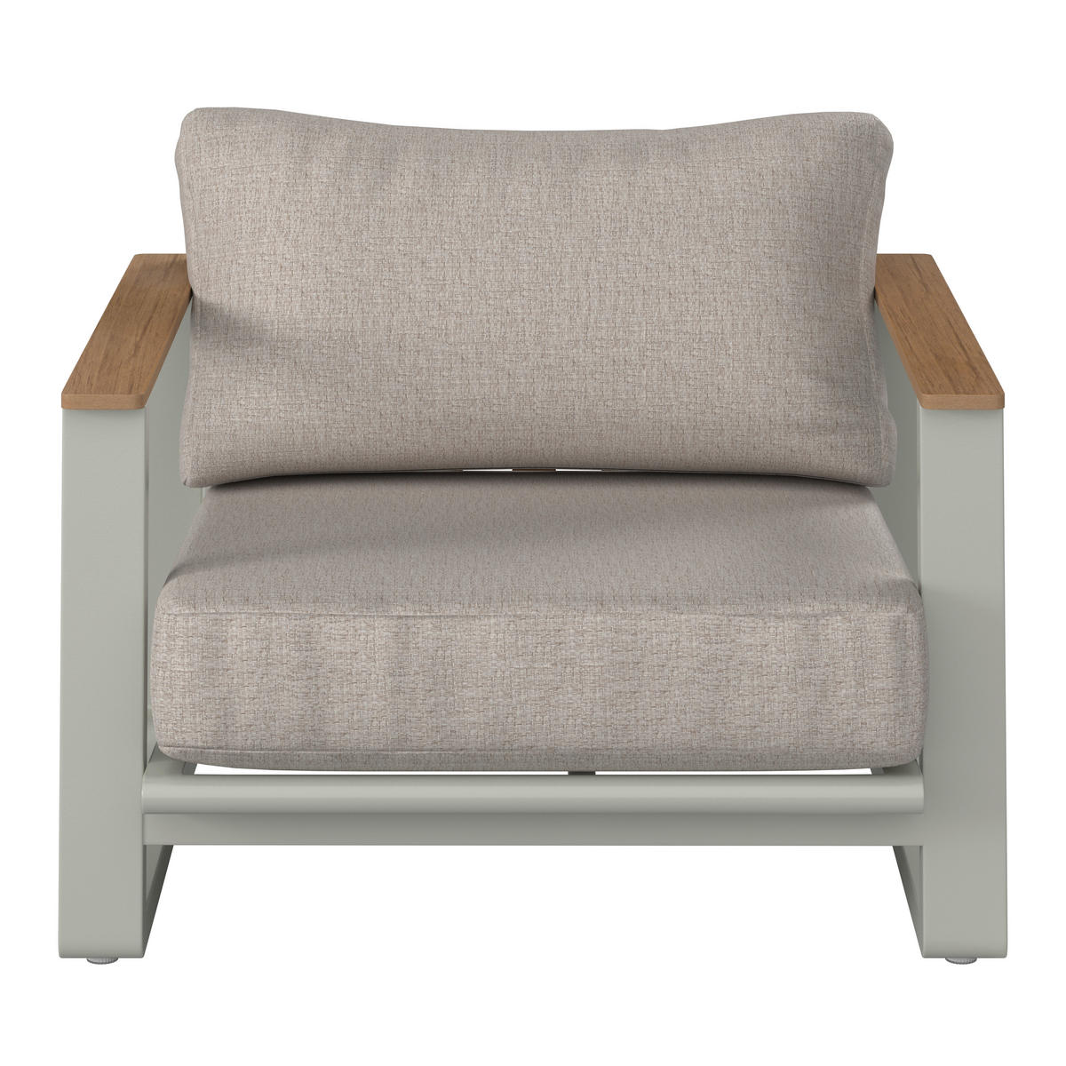 LOUNGEGARNITUR 4-teilig   209.5/65/82.5 cm Aluminium  - Beige/Braun, MODERN, Kunststoff/Textil (209.5/65/82.5cm) - Ambia Garden