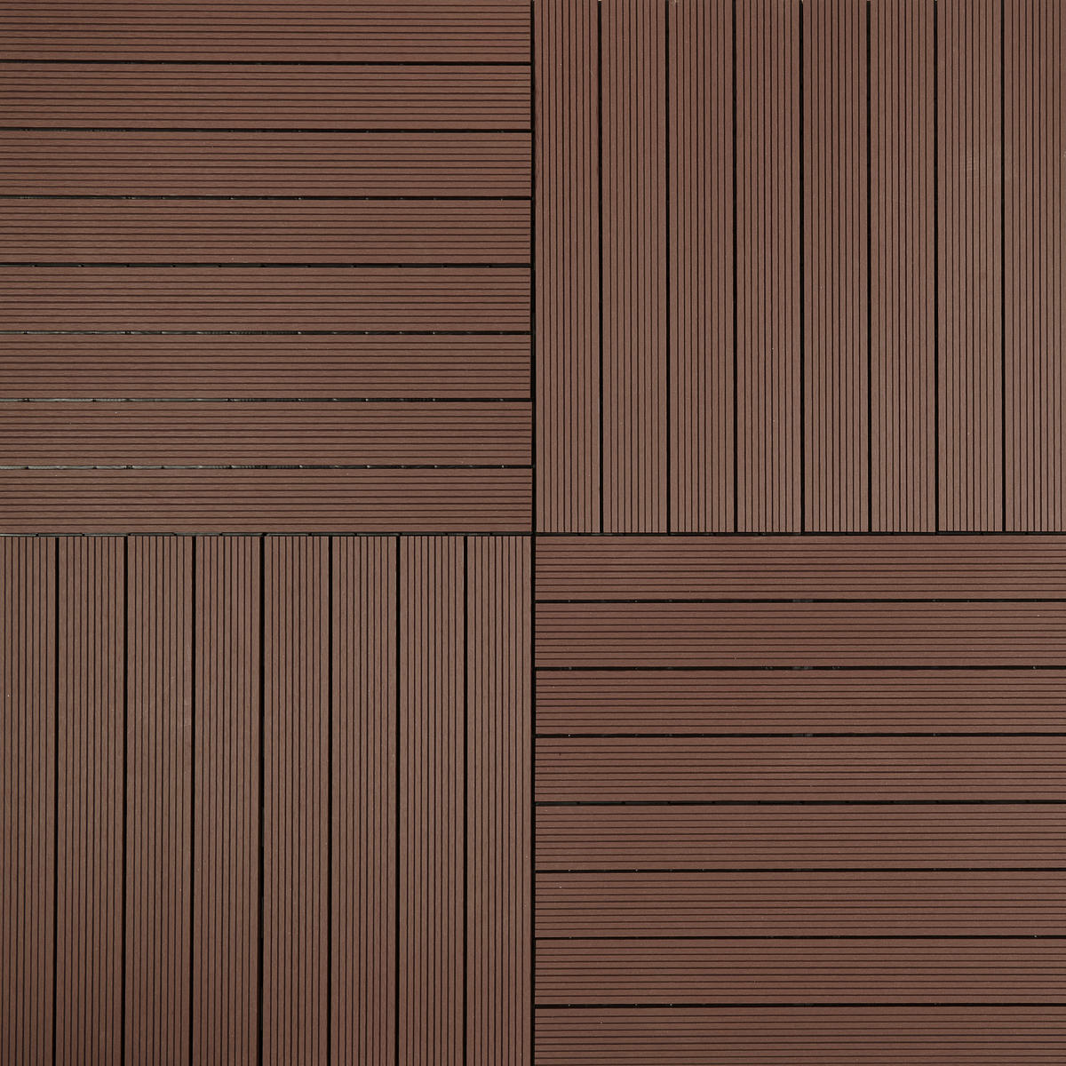 TERRASSENFLIESE Grau, Dunkelbraun 6 Stück  - Dunkelbraun/Grau, Basics, Kunststoff (60/30/2cm) - Ambia Garden