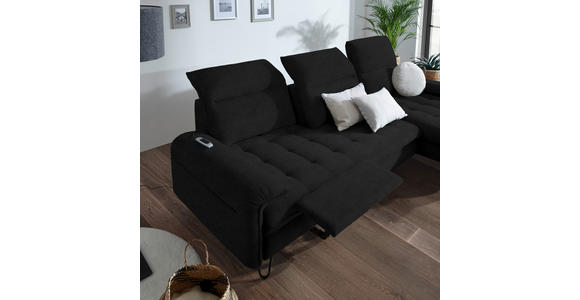 ECKSOFA in Webstoff Schwarz  - Schwarz, LIFESTYLE, Textil/Metall (310/180cm) - Valnatura