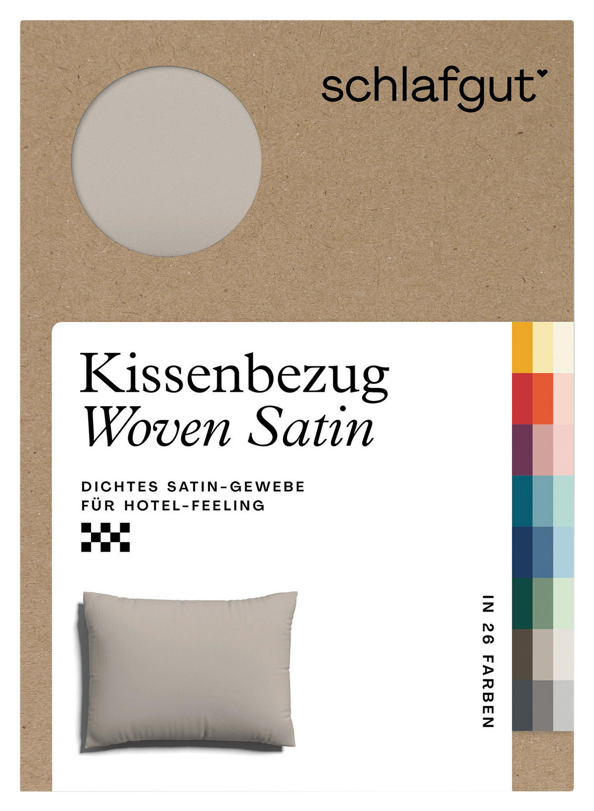 KOPFPOLSTERBEZUG WOVEN SATIN 60/80 cm  - Taupe, Basics, Textil (60/80cm) - Schlafgut