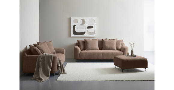 HOCKER in Textil Taupe  - Taupe/Schwarz, KONVENTIONELL, Textil/Metall (99/46/77cm) - Carryhome