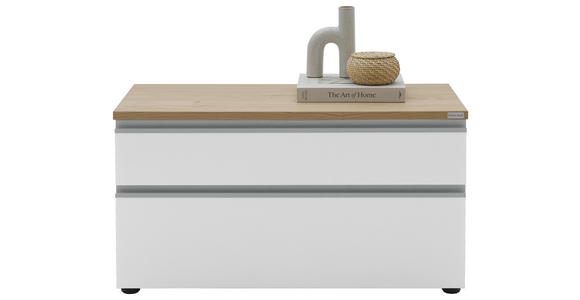 LOWBOARD  90/46/41 cm 2 Schublade(n) erweiterbar, Typenauswahl, Beimöbel erhältlich, umfangreiches Zubehör erhältlich, stehend, hängend  - Eichefarben/Silberfarben, Design, Holzwerkstoff/Kunststoff (90/46/41cm) - Dieter Knoll