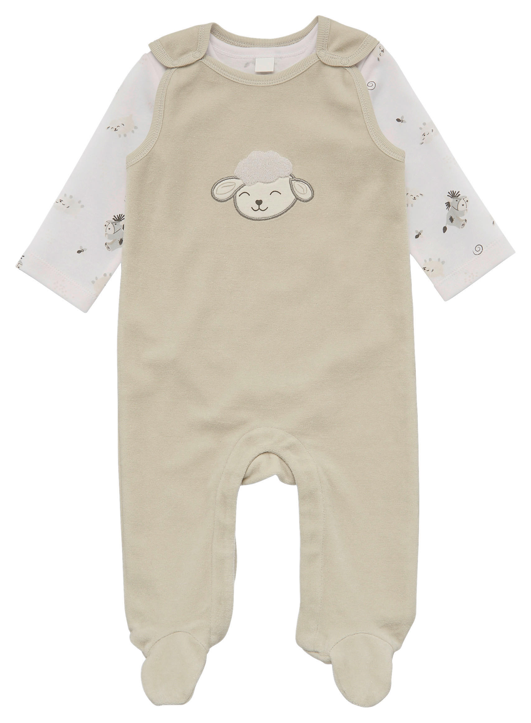 BABYBEKLEIDUNGSSET Diego& Molly 2-teilig  - Weiß/Grau, Basics, Textil (62/68null) - Patinio