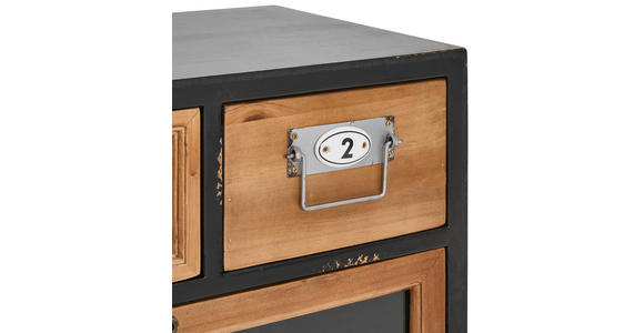 KOMMODE in 90/106/32 cm - Multicolor/Schwarz, LIFESTYLE, Glas/Holz (90/106/32cm) - Landscape