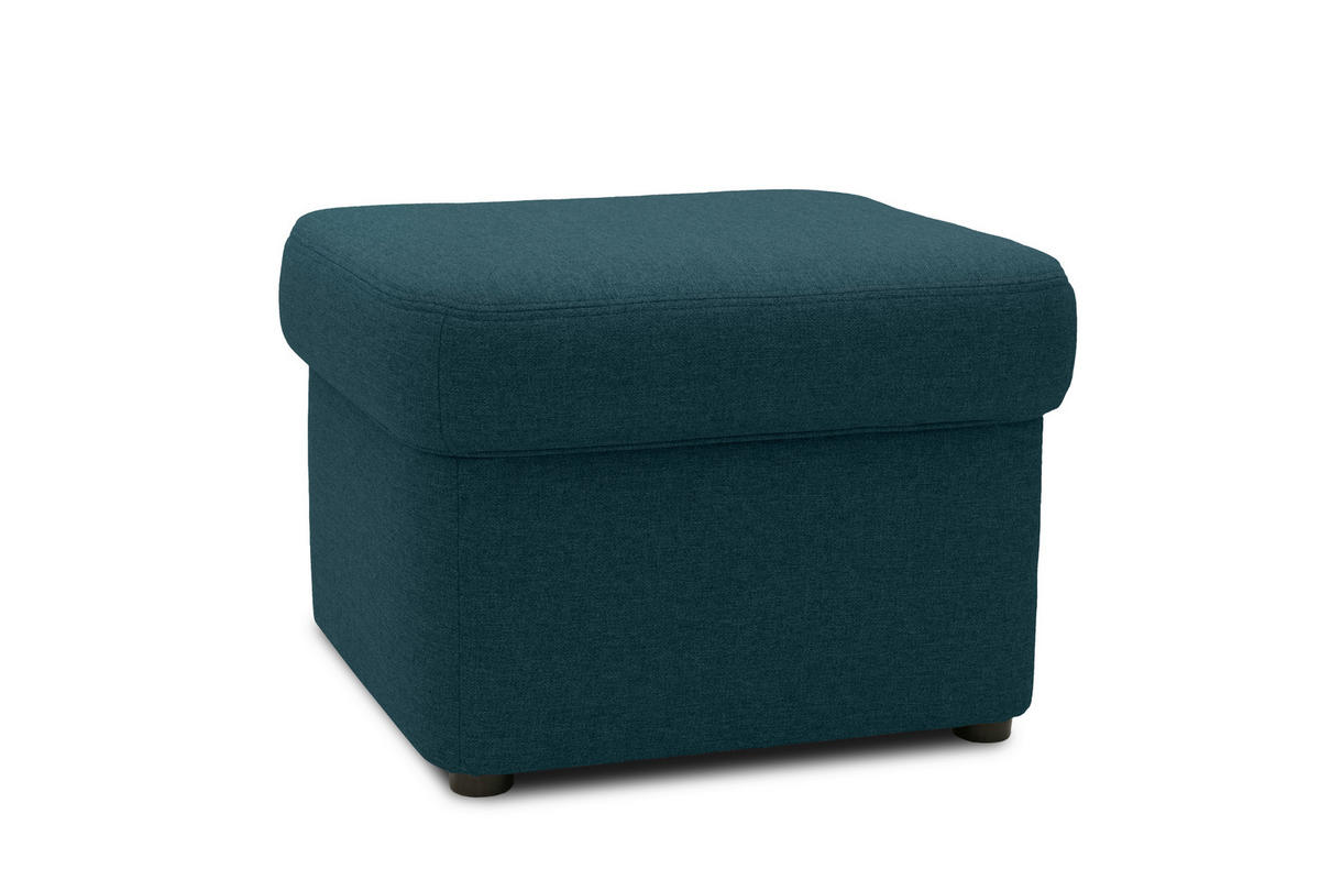 HOCKER in Textil Dunkelblau  - Schwarz/Dunkelblau, KONVENTIONELL, Kunststoff/Textil (61/40/61cm) - MID.YOU